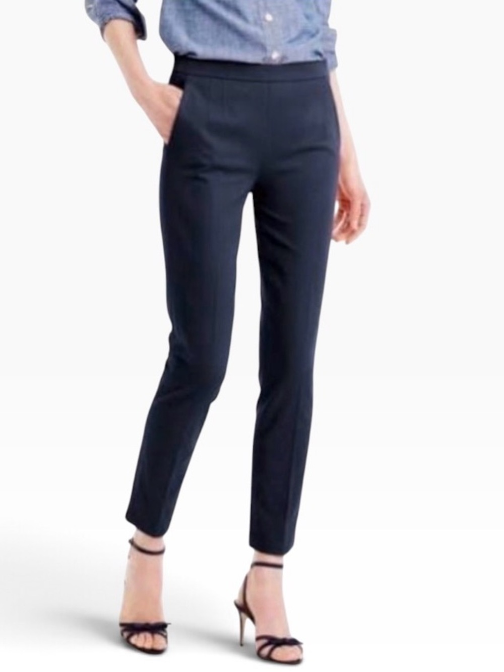 NWT J. CREW THE MARTIE NAVY CROPPED TROUSERS DRESS PANTS SIZE 2P